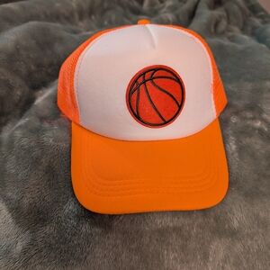 Orange and White Basketball Cap